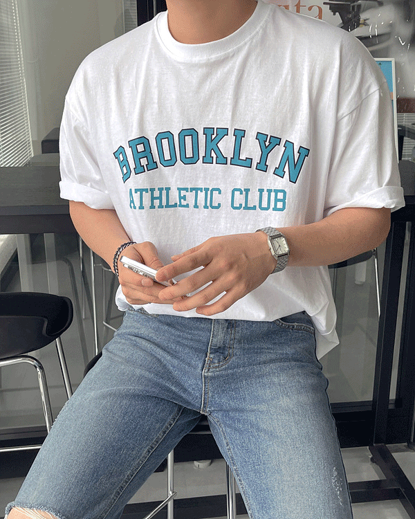 오버핏 브루클린 반팔 티셔츠 (4 color)