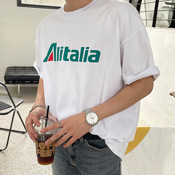 알리탈리아 오버핏 반팔 티셔츠 (3 color)